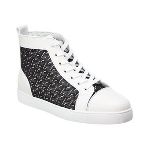 Christian Louboutin Louis Coated Canvas & Leather High-Top Sneaker, White